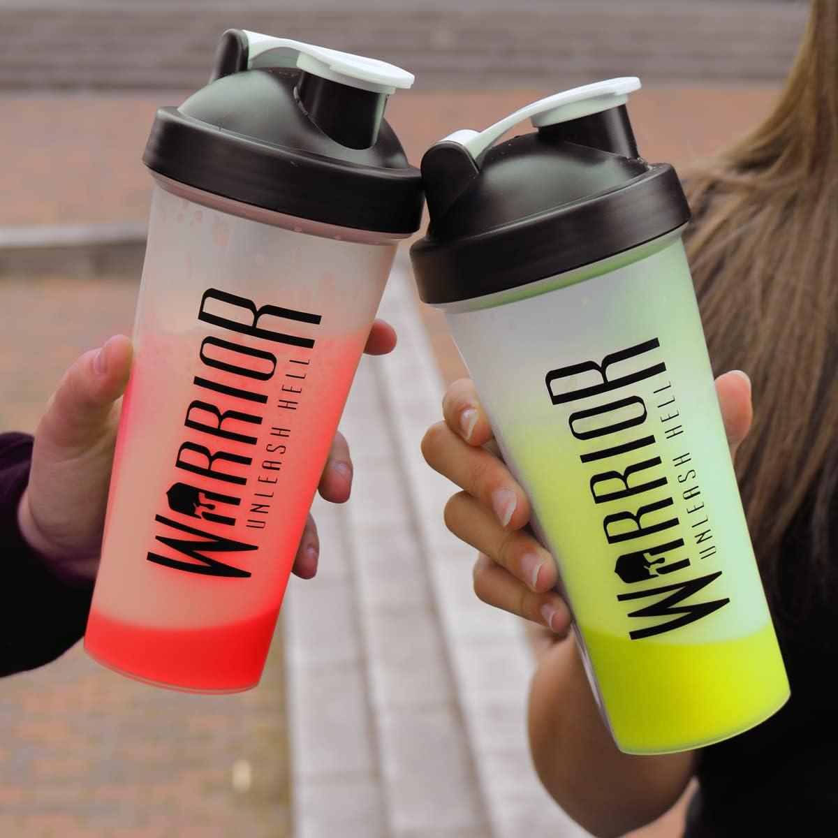 Protein Shaker Bottle, Includes Wire Mixball Blender – 600Ml – Perfect for Mixing Powdered Shakes, Clear, BPA Free, Dishwasher Safe