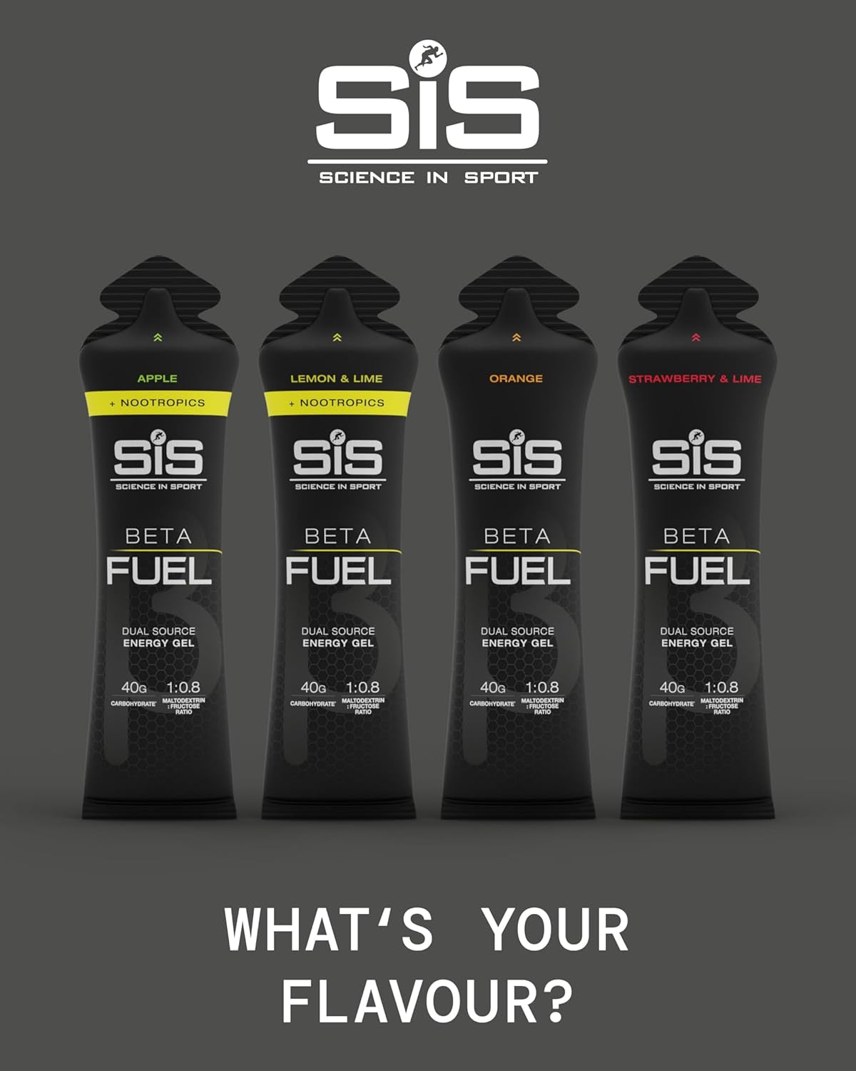 Beta Fuel Gels Dual Source Energy Gel, Orange Flavour, 40G of Carbs per Pack, 60 Ml Pack (30 Pack)