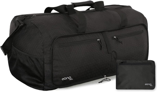 90L Foldable Travel Duffle Bag Hold All Travel Luggage Bag Holiday Bag with Multi-Pockets for Women Men (Black)