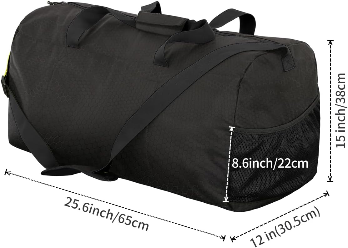 90L Foldable Travel Duffle Bag Hold All Travel Luggage Bag Holiday Bag with Multi-Pockets for Women Men (Black)