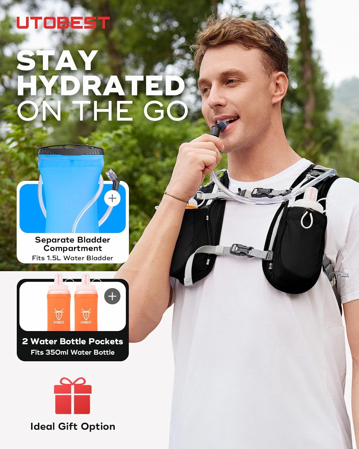 Running Backpacks Lightweight Hydration Pack Functional Running Vest 5L