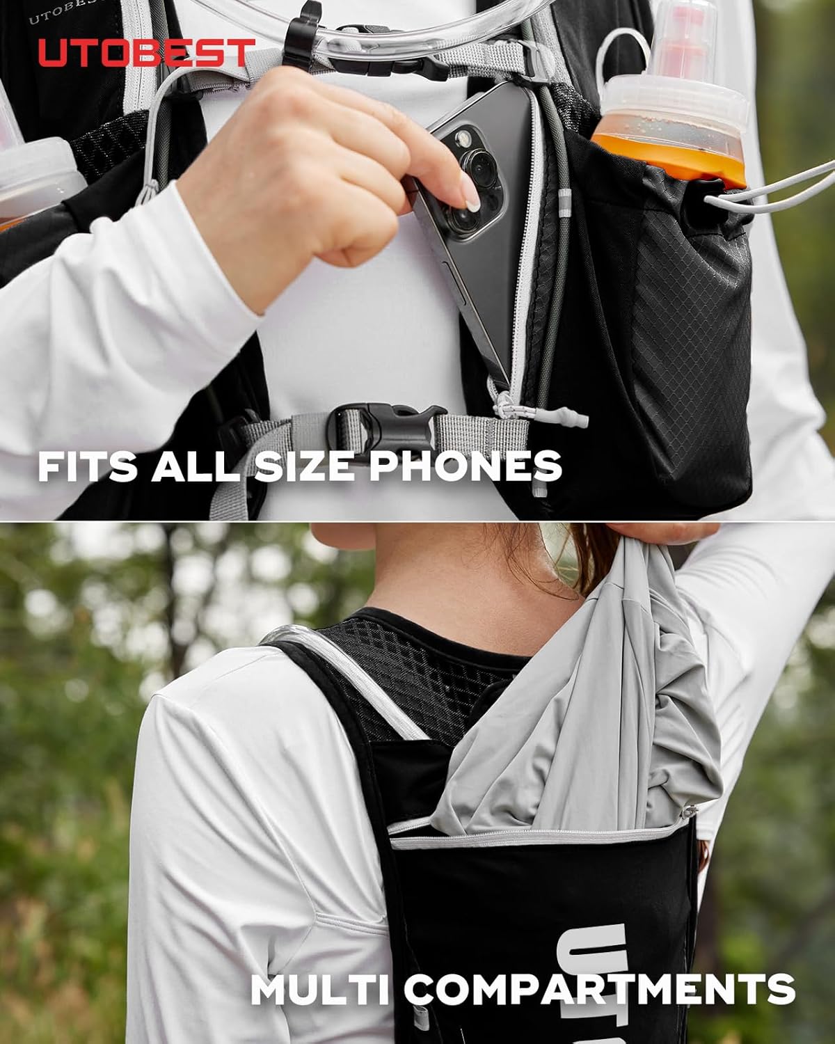 Running Backpacks Lightweight Hydration Pack Functional Running Vest 5L