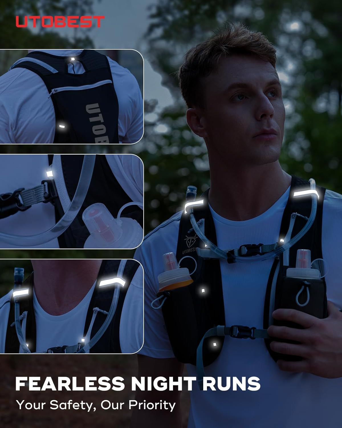 Running Backpacks Lightweight Hydration Pack Functional Running Vest 5L