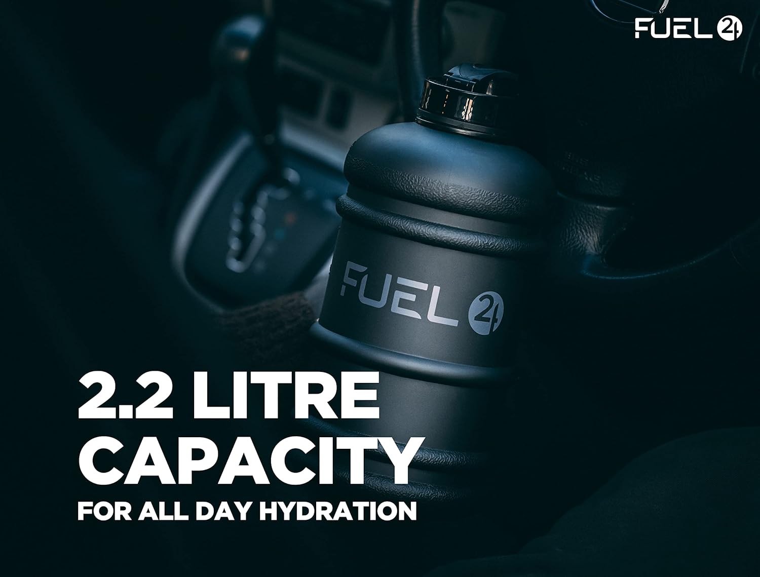 Jug - 2.2 Litre Water Bottle - Extra Strong Flex Material (Plastic) - Drop Proof, Pop or Straw Cap Options - 2.2L Large Gym Sports Bottle, BPA FREE