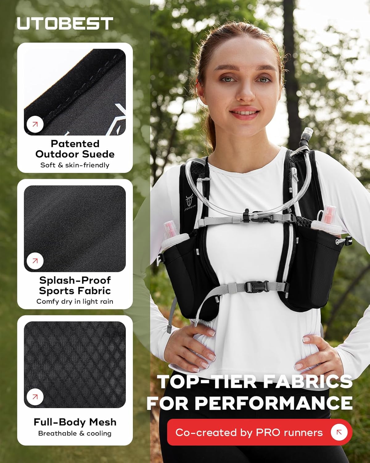 Running Backpacks Lightweight Hydration Pack Functional Running Vest 5L