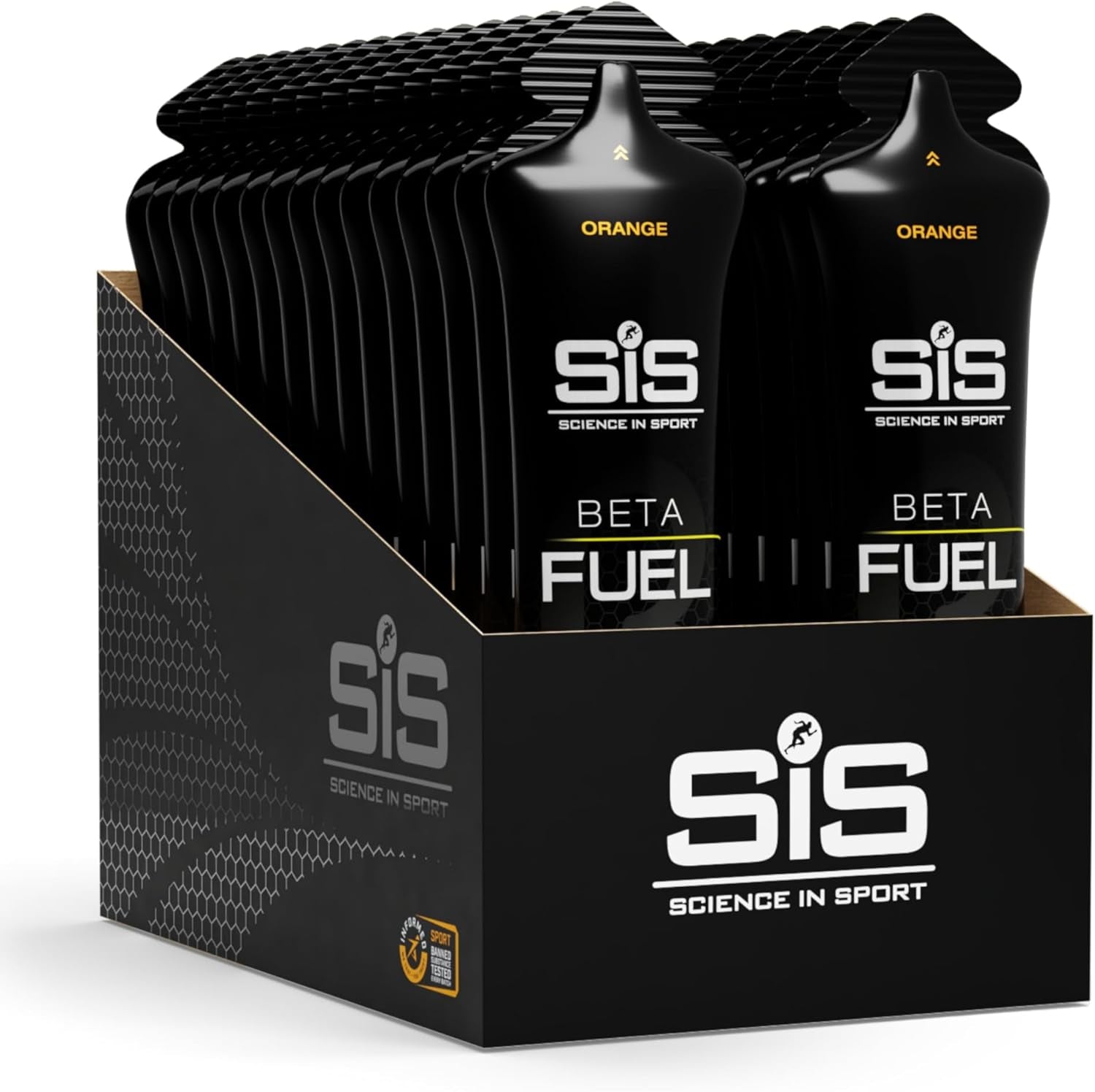 Beta Fuel Gels Dual Source Energy Gel, Orange Flavour, 40G of Carbs per Pack, 60 Ml Pack (30 Pack)
