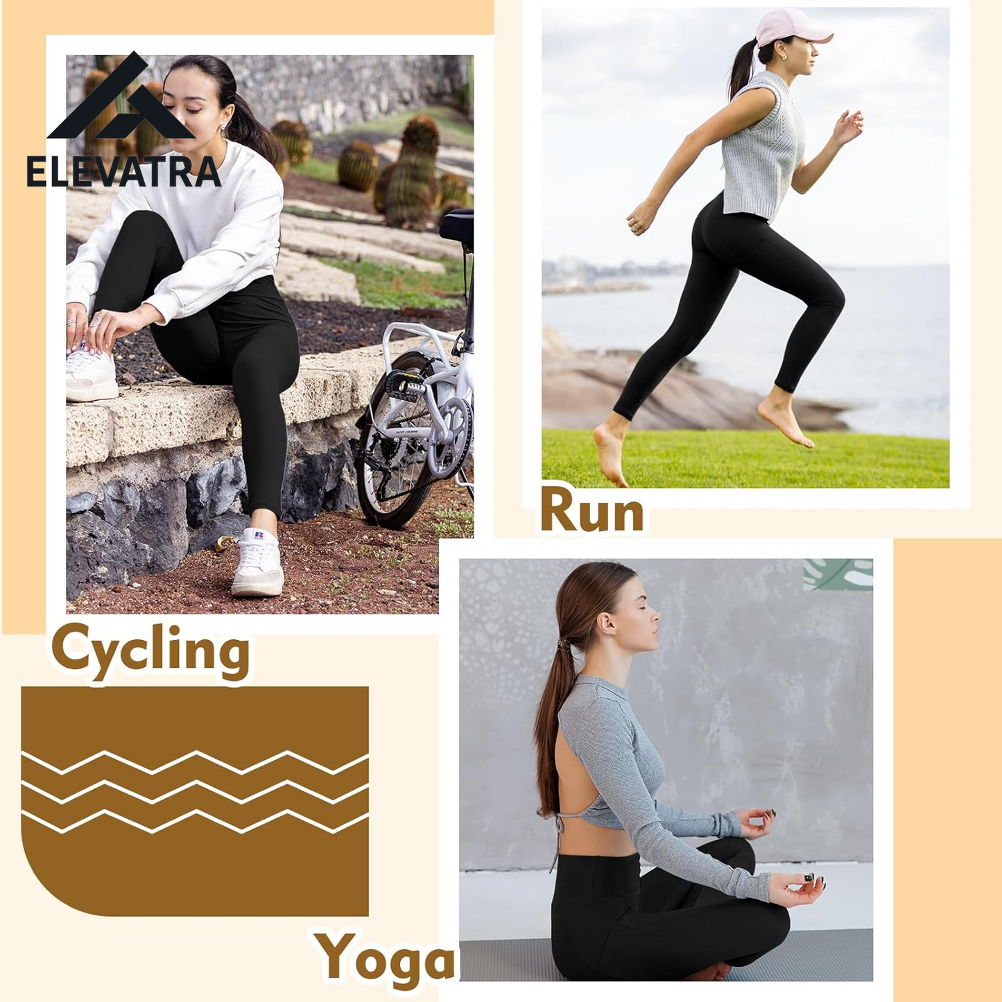 Women's High-Waisted Leggings with Pockets - 2 Pack for Gym, Running, and Yoga