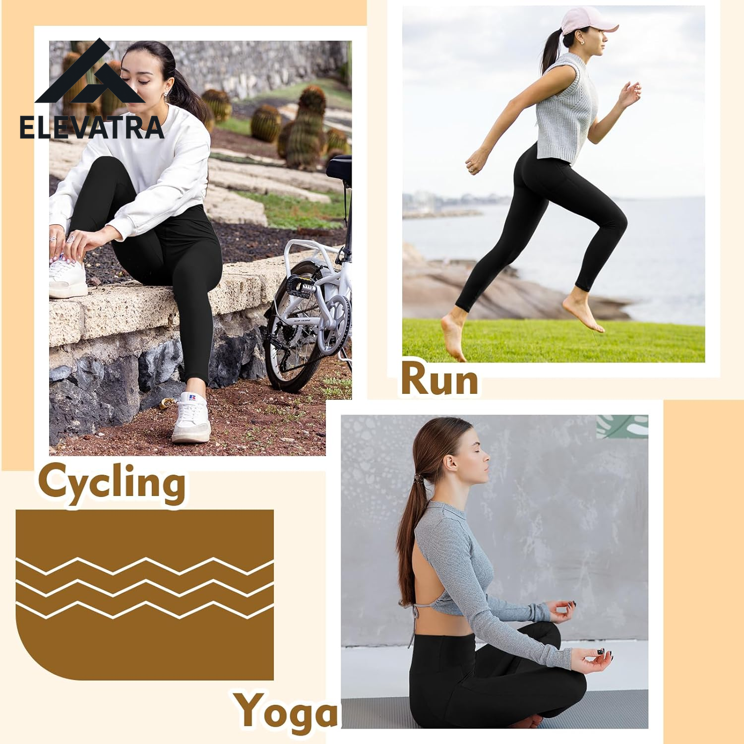 Women's High-Waisted Leggings with Pockets - 2 Pack for Gym, Running, and Yoga
