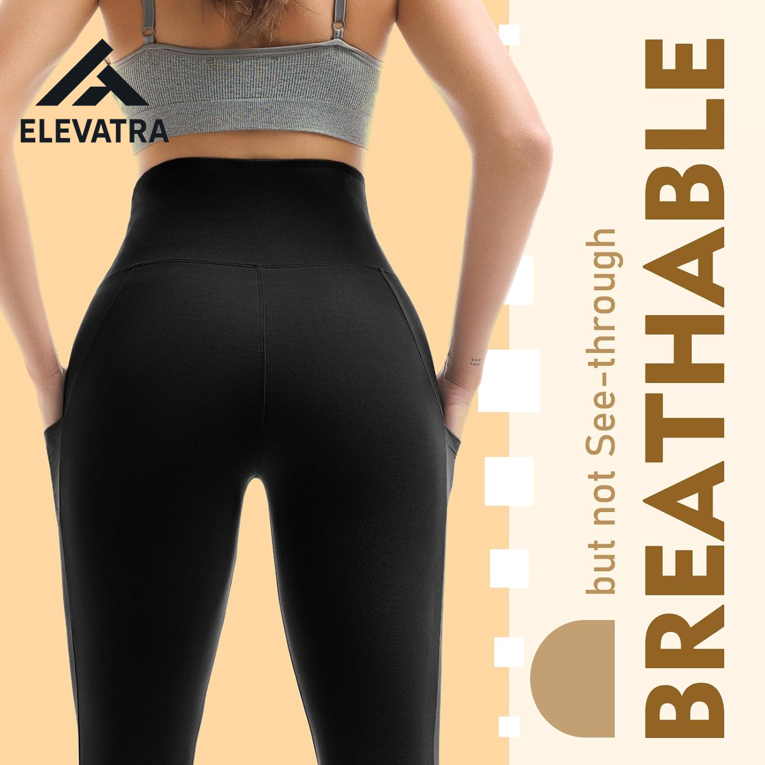 Women's High-Waisted Leggings with Pockets - 2 Pack for Gym, Running, and Yoga