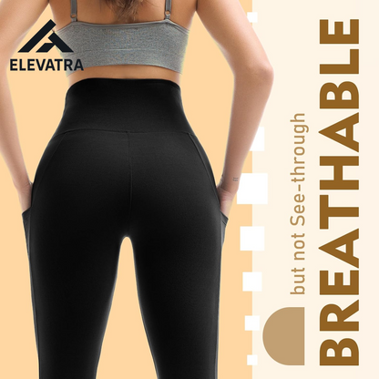 Women's High-Waisted Leggings with Pockets - 2 Pack for Gym, Running, and Yoga