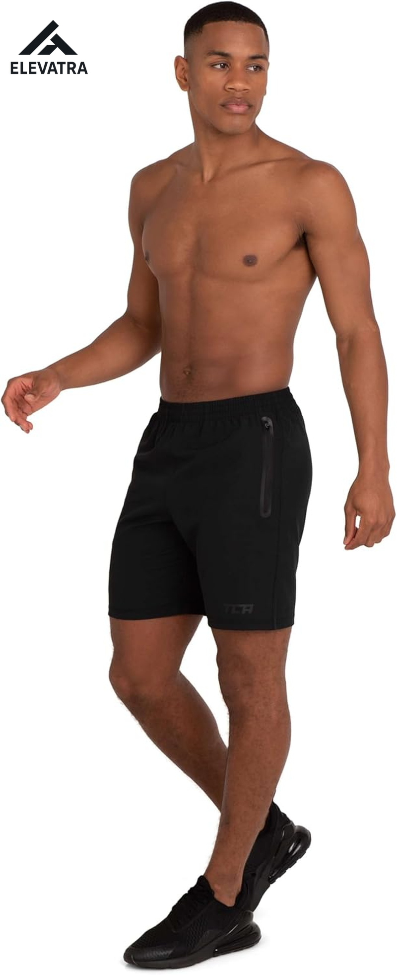 Elite Tech Mens Running Shorts with Zip Pockets, Gym Shorts Men Training Sports Short with Phone Pocket