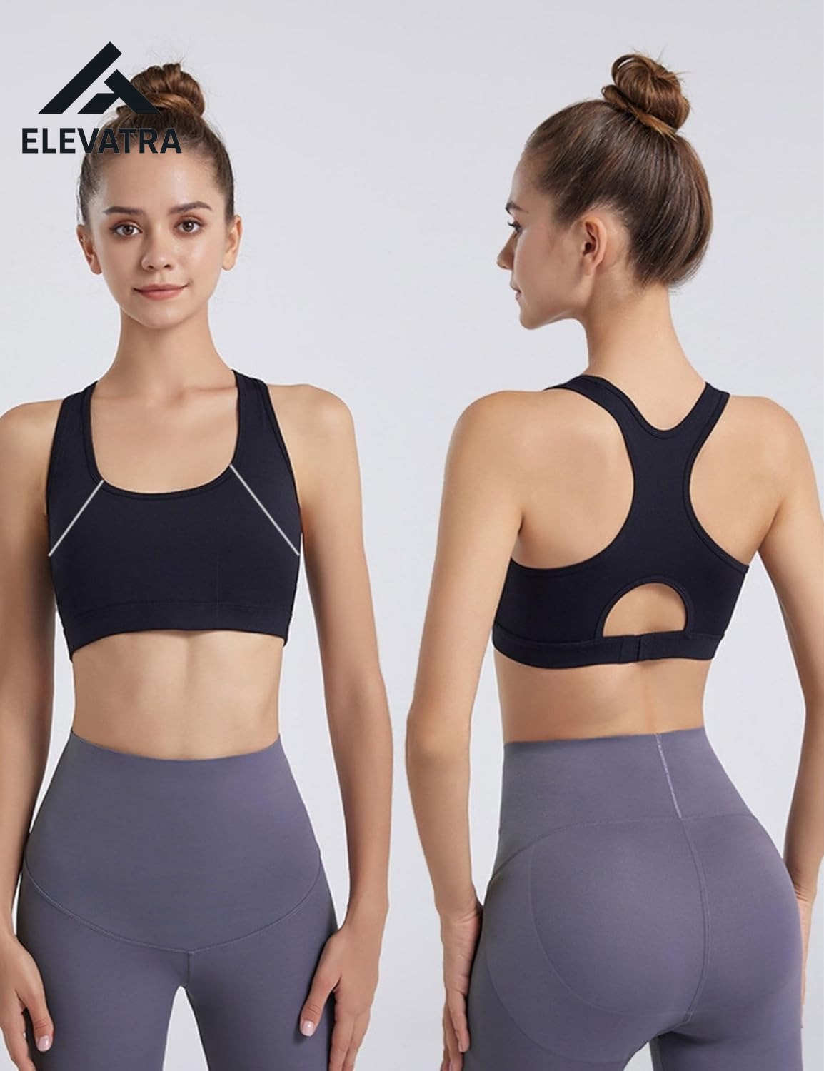High Impact Women's Sports Bra with Seamless Racerback Design, Padded Support, and Adjustable Fit for Running