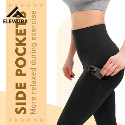 Women's High-Waisted Leggings with Pockets - 2 Pack for Gym, Running, and Yoga
