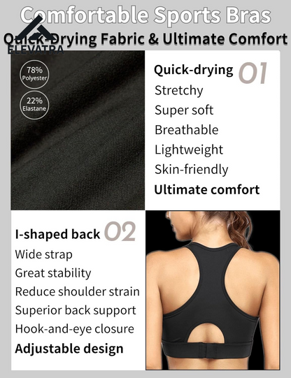 High Impact Women's Sports Bra with Seamless Racerback Design, Padded Support, and Adjustable Fit for Running